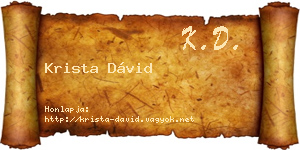 Krista Dávid névjegykártya